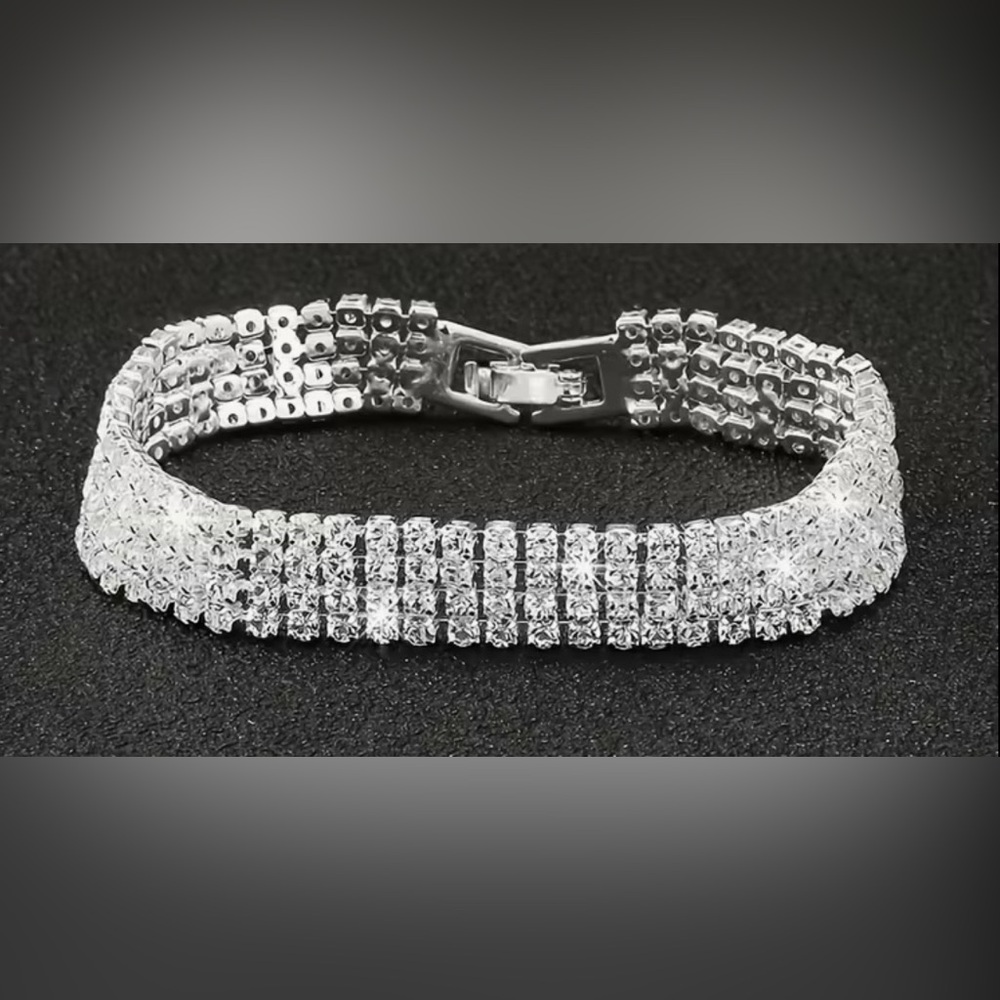 Stunning Rhinestone & Silver Bracelet